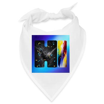 Schwarze Splatter-Abstraktion - Bandana - Weiß - Vorne