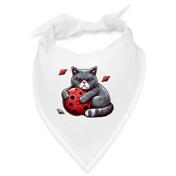 Cat Apocalypse: Mürrische Stimmungskatze - Bandana - Weiß - Vorne