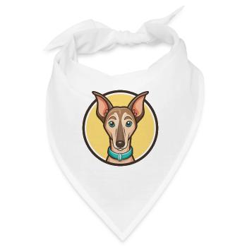 Azawakh-Hunderasse, Zeichentrickfigur, Kawaii Clipart - Bandana - Weiß - Vorne