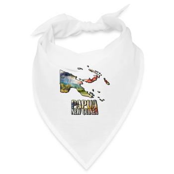 Aquarell Landkarte Papua Neuguinea - Bandana - Weiß - Vorne