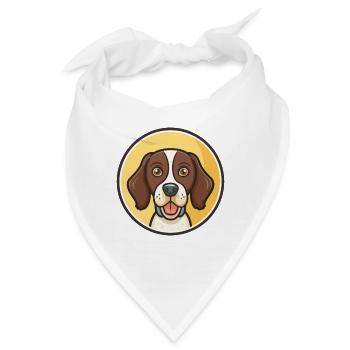 Friesische Vorstehhunderasse Cartoon Kawaii Clipart - Bandana - Weiß - Vorne