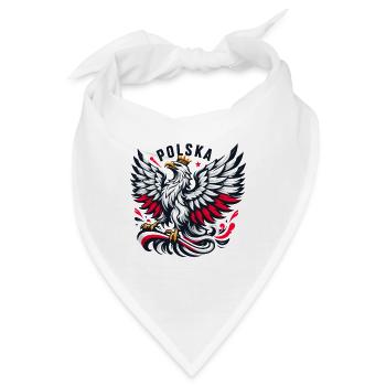 Polen Polska polnisch rot weiß Adler Krone Geschen - Bandana - Weiß - Vorne