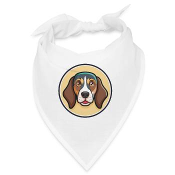 Serbischer dreifarbiger Jagdhund, Hunderasse, Cartoon, Kawaii - Bandana - Weiß - Vorne