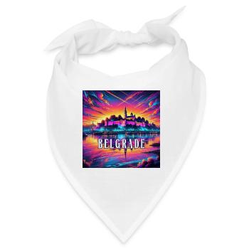 Belgrad Serbien Balkan Design - Bandana - Weiß - Vorne