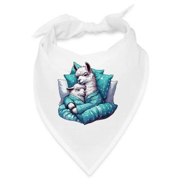 Kuscheln Lama Lamas Geschenk - Bandana - Weiß - Vorne