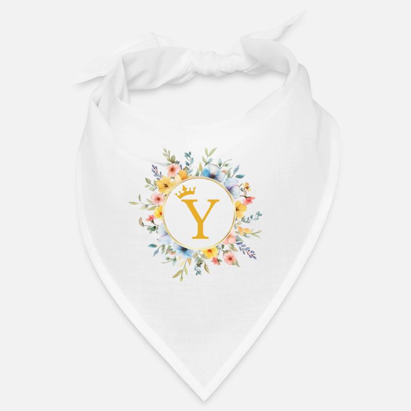 Y Monogramm, Blumen-Kreis, personalisierbar Bandana