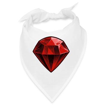 kostbarer Roter Rubin Edelstein - Bandana - Weiß - Vorne