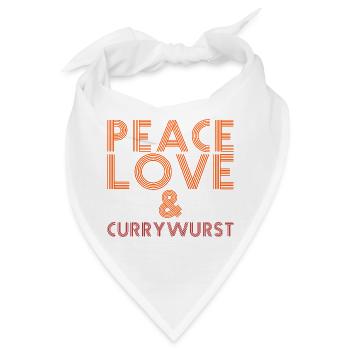 Peace, Love und Currywurst - Bandana - Weiß - Vorne