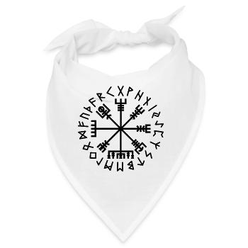 Organischer Vegvísir: Wikingerkompass - Bandana - Weiß - Vorne
