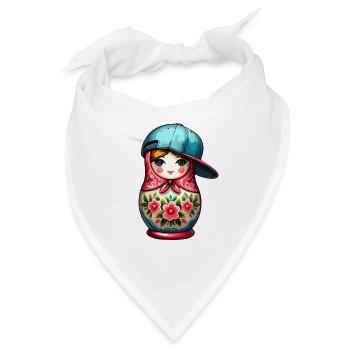Matrjoschka cool Cappy Kappe Geschenk - Bandana - Weiß - Vorne
