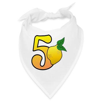 ZAHL 50 - FÜNFZIG - ZITRONE - Bandana - Weiß - Vorne