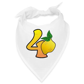 40. Geburtstag - Vierzig - Zitronen - Bandana - Weiß - Vorne