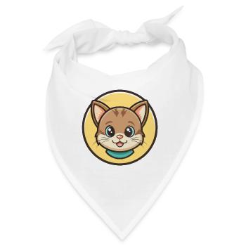 Bambino Katze Rasse Cartoon Kawaii Tier Haustier - Bandana - Weiß - Vorne
