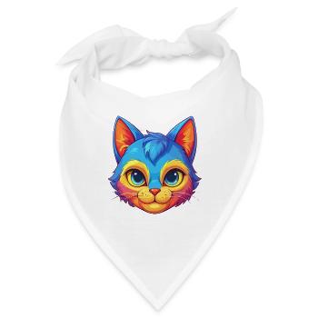 Bambino Katze Rasse Cartoon Kawaii Tier Haustier - Bandana - Weiß - Vorne