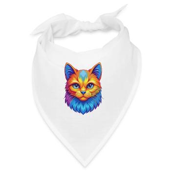 Hantilly Tiffany Katzenrasse Cartoon Kawaii Tier P - Bandana - Weiß - Vorne
