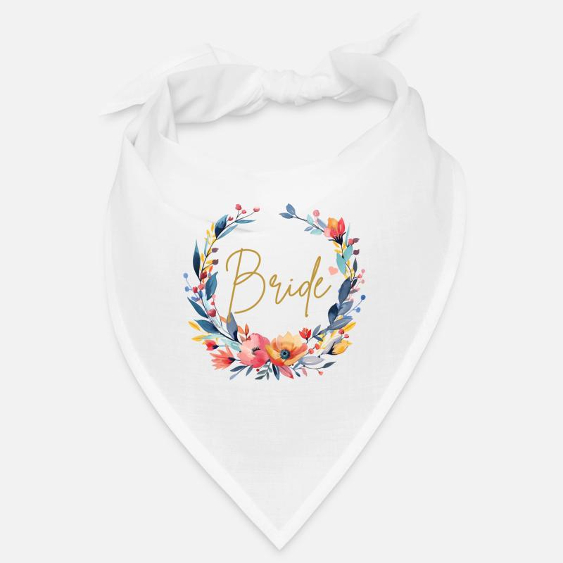 Team Bride, Flower Circle, Customizable Bandana
