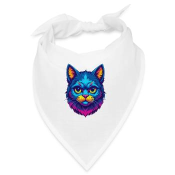 Hantilly Tiffany Katzenrasse Cartoon Kawaii Tier P - Bandana - Weiß - Vorne