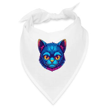 Bambino Katze Rasse Cartoon Kawaii Tier Haustier - Bandana - Weiß - Vorne