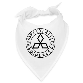 Isländisches Trizepssiegel: Runen der Befreiung - Bandana - Weiß - Vorne