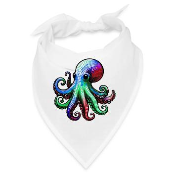Krake - Bandana - Weiß - Vorne