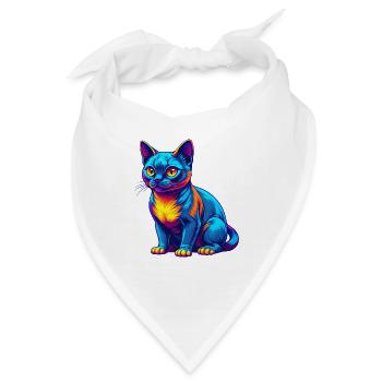 Burmesische Katze Rasse Karikatur Kawaii Tier Haustier - Bandana - Weiß - Vorne