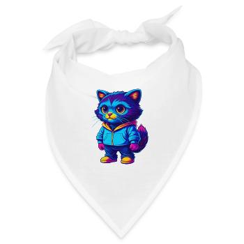 Bambino Katze Rasse Cartoon Kawaii Tier Haustier - Bandana - Weiß - Vorne