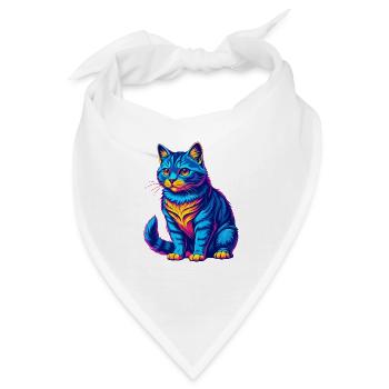 Hauskatze Rasse Karikatur Kawaii Tier Haustier - Bandana - Weiß - Vorne