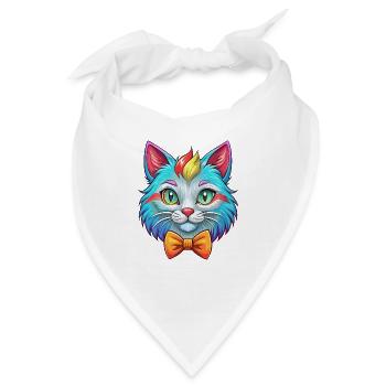 Hantilly Tiffany Katzenrasse Cartoon Kawaii Tier P - Bandana - Weiß - Vorne