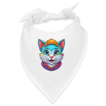 Bambino Katze Rasse Cartoon Kawaii Tier Haustier - Bandana - Weiß - Vorne