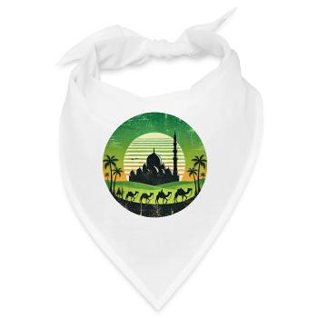 Marrakesch Moschee Kamele Design - Bandana - Weiß - Vorne