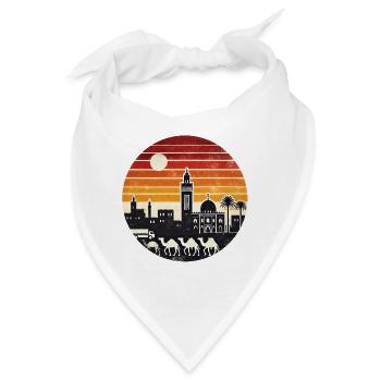 Marrakesch Moschee Wüsten Design - Bandana - Weiß - Vorne