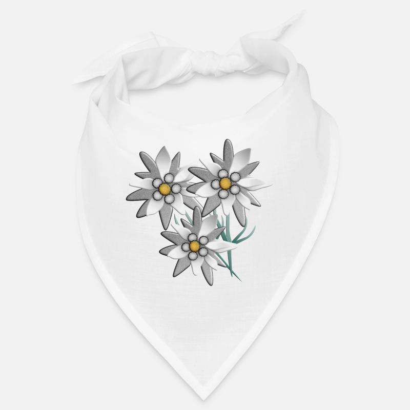 Imprimé fleur d’edelweiss blanc comme neige - Bandana - blanc