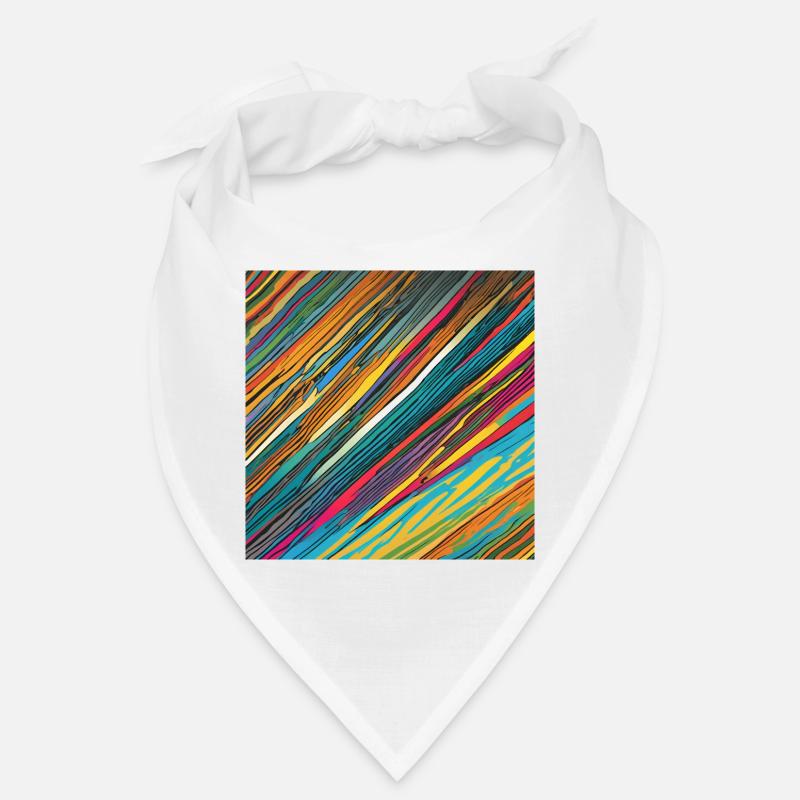 Bunte Striche - Bandana - Weiß