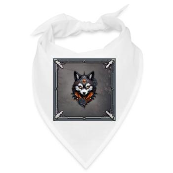 Majestätischer Wolfskopf, - Bandana - Weiß - Vorne
