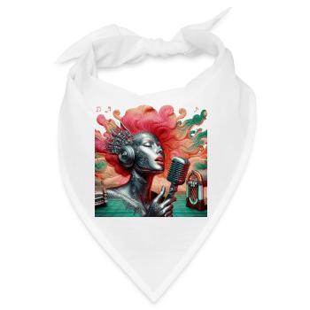 Vintage Sänger Musik - Bandana - Weiß - Vorne
