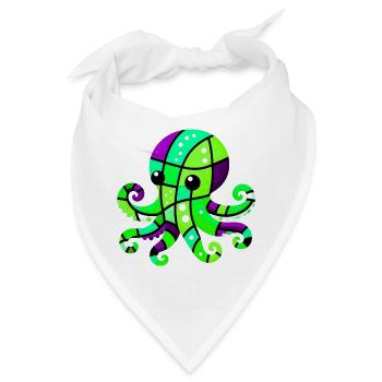 Krake - Bandana - Weiß - Vorne