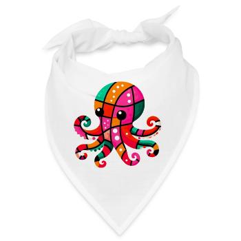 Krake - Bandana - Weiß - Vorne