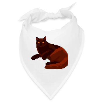 Roter Nachtkater Pixelkunst - Bandana - Weiß - Vorne