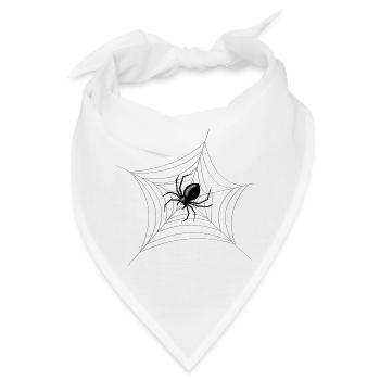 Gruselige Halloween-Spinne in ihrem Netz - Bandana - Weiß - Vorne