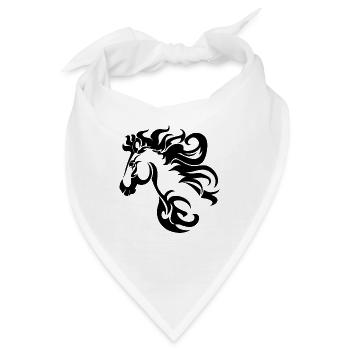 Pferd Tribal - Bandana - Weiß - Vorne
