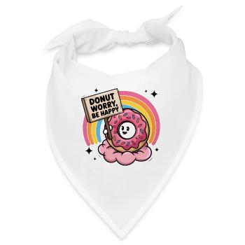 Donut-Sorge, sei glücklich - Bandana - Weiß - Vorne