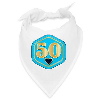 ZAHL 50 - FÜNFZIG WERDEN - Bandana - Weiß - Vorne