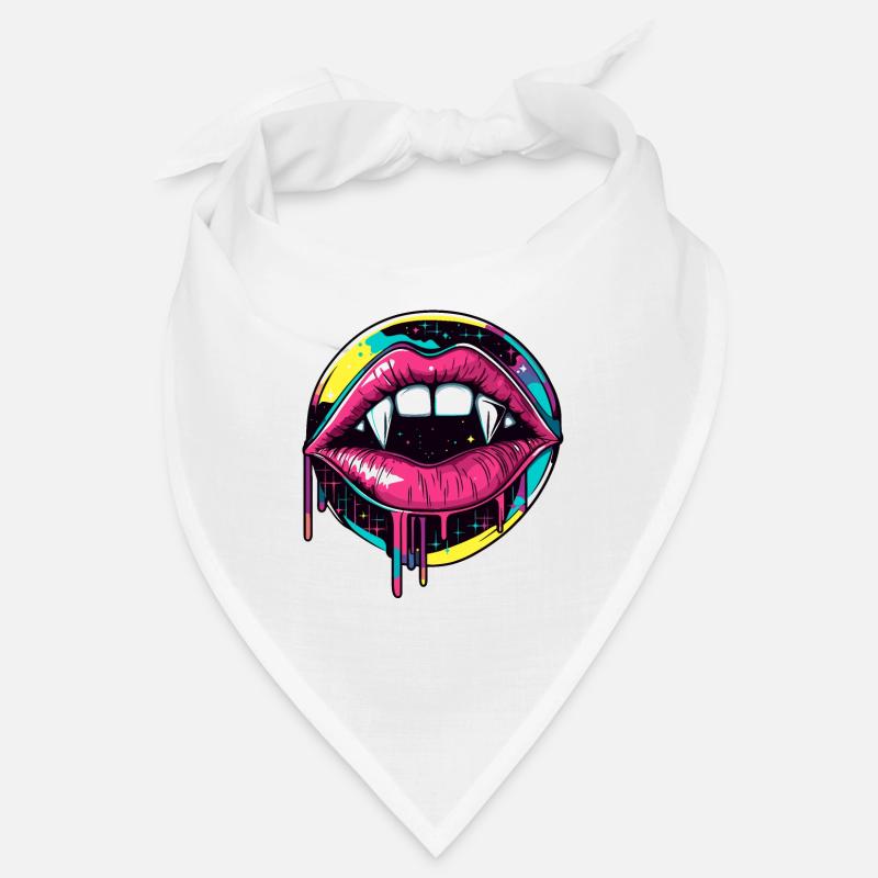 Vampire Lips Halloween 90s Vaporwave Bandana