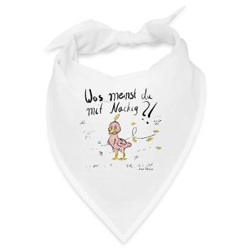 Ein Mausender Vogel im Herbstwind in Farbe - Bandana - Weiß - Vorne