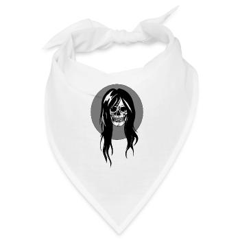 Weiblicher Schädel - Bandana - Weiß - Vorne