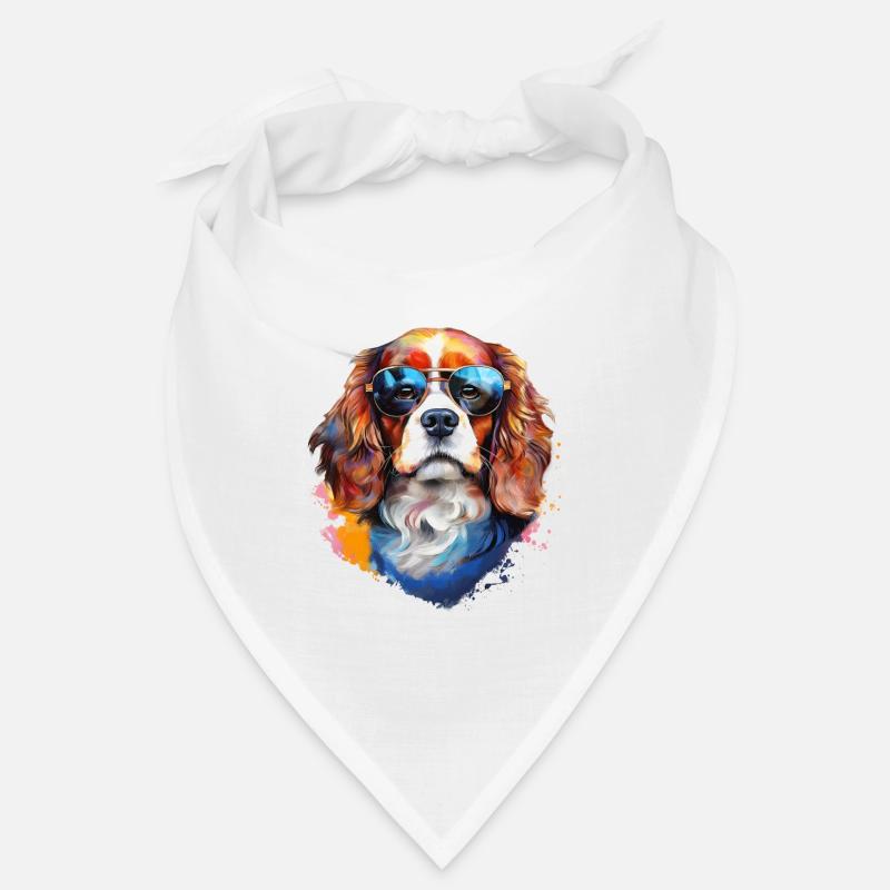 Cavalier Kings Charles Spaniel mit Sonnenbrille Bandana