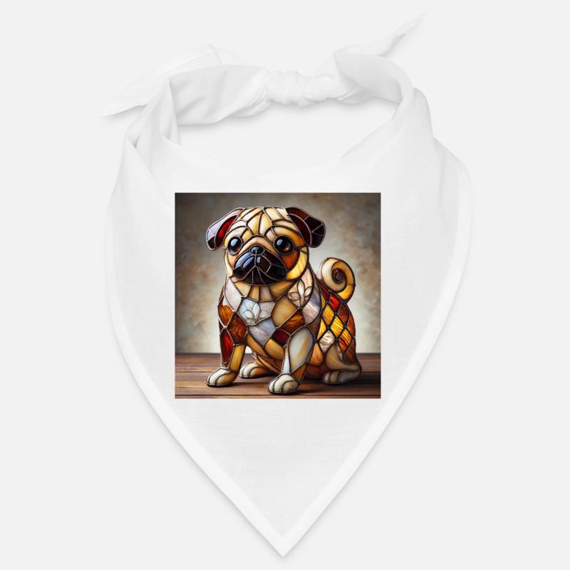 Vitrail bouledogue figure décorative Bandana