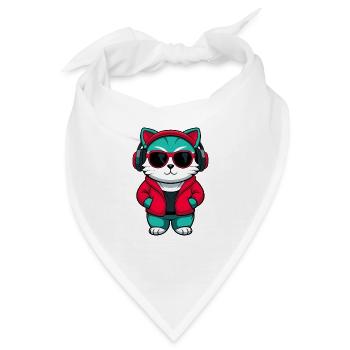 Bambino Katze Rasse Cartoon Kawaii Tier Haustier - Bandana - Weiß - Vorne