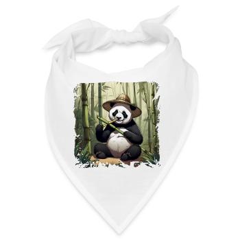 Panda isst! - Bandana - Weiß - Vorne