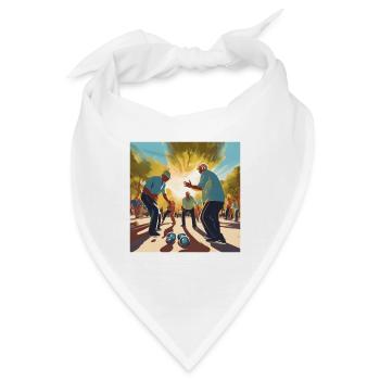 Pétanque, Pétanque-Fan, Bowler - Bandana - Weiß - Vorne